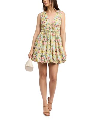 Cairo Floral Poplin Bubble Hem Mini Dress