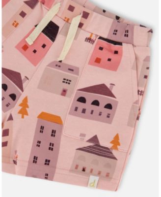 Girls' Printed French Terry Houses Shorts - Little Kid