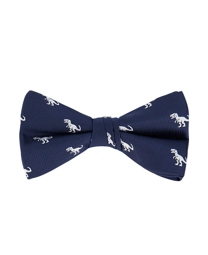 Deux Par Deux Boy's Bow Tie Navy Blue And Dino