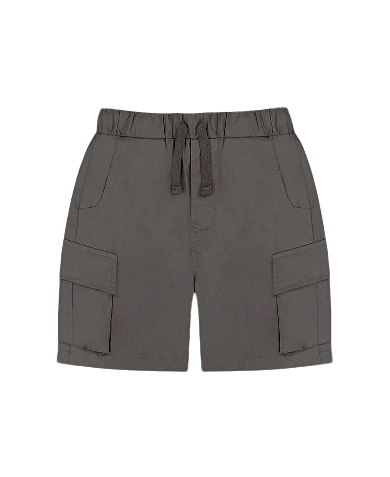 Deux Par Deux Boy's Parachute Cargo Pocket Shorts Dark Gray