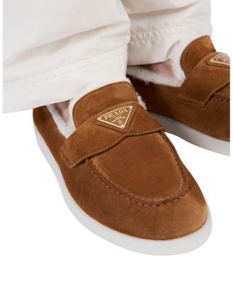 Women's Suede and Shearling Loafers