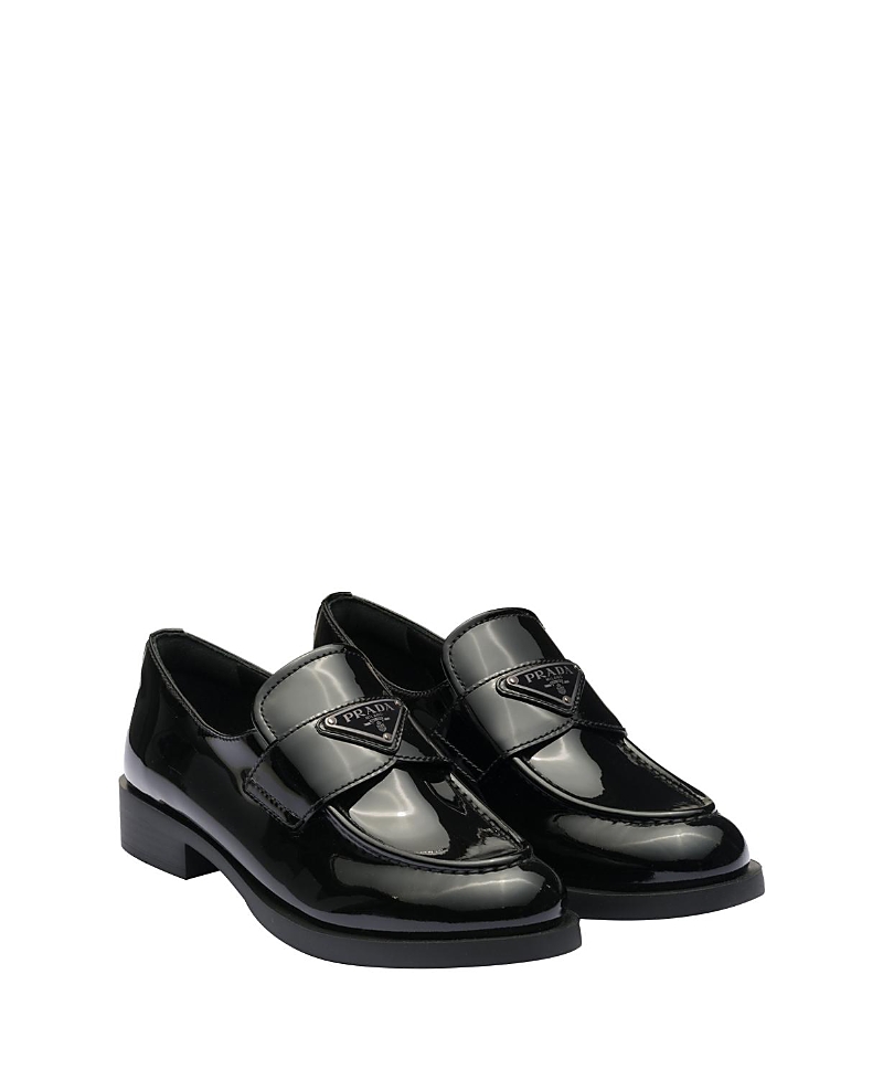 PRADA WOMEN'S PATENT LEATHER LOAFERS