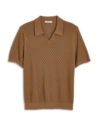 Diamond Pointelle Stitch Regular Fit Short Sleeve Sweater