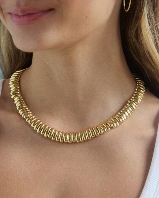 Beverly Collar Necklace in Gold Tone, 16"-19" 