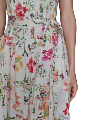 Scenic Print Midi Dress