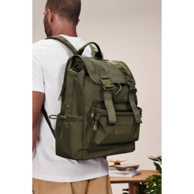 Brooklyn Flap Top Backpack, Dark Moss