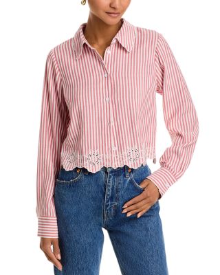 Eyelet Stripe Poplin Button Down Shirt - Exclusive