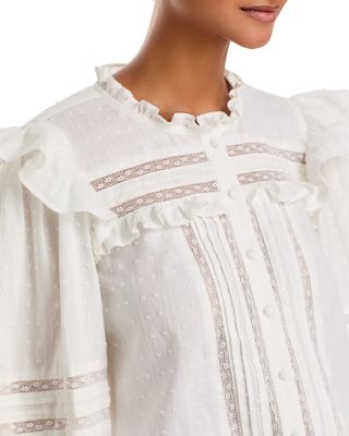 Pintuck Lace Inset Top - Exclusive
