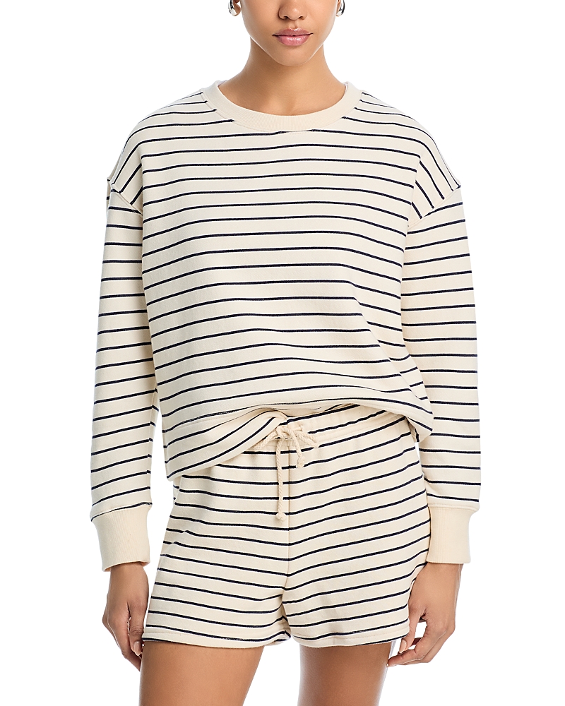 Perfectwhitetee Tyler French Terry Stripe Pullover Sweatshirt