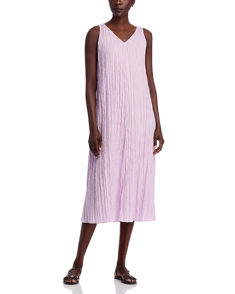 Eileen Fisher Crushed Silk Midi Dress