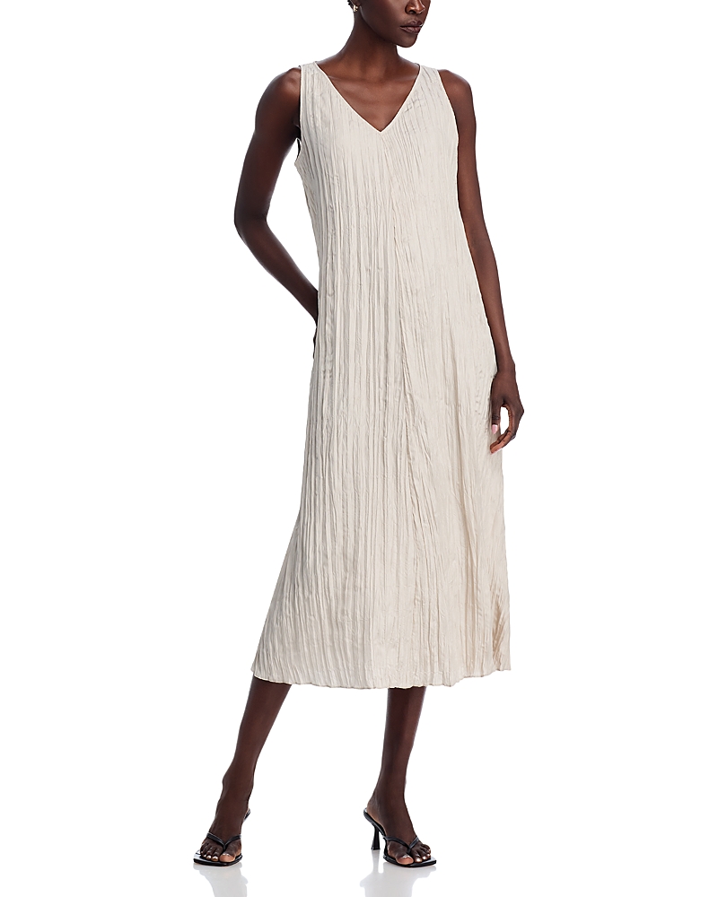 Eileen Fisher Crushed Silk Midi Dress