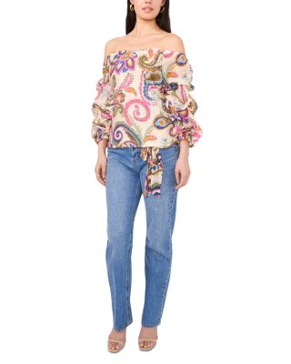 Off Shoulder Bubble Sleeve Top