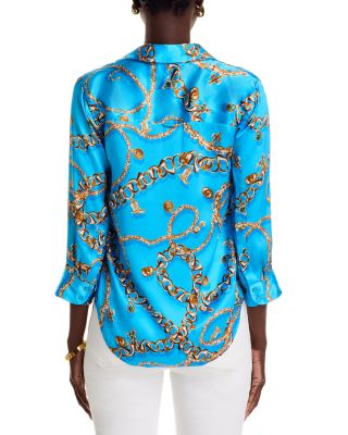 Dani Silk Printed 3/4 Sleeve Blouse