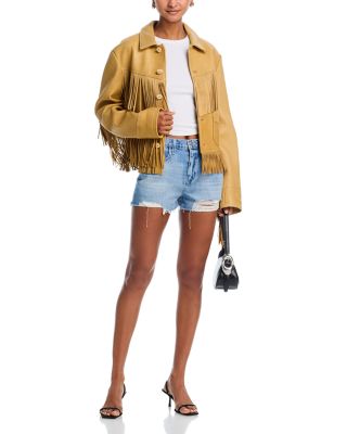Clark High Rise Destructed Denim Shorts