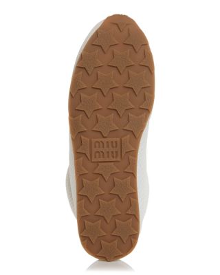 25SS Miu Miu PLUME レースアップ スクエアトゥ ロゴ スニーカー Miu Miu Women's Plume Logo Sneakers | Bloomingdale's