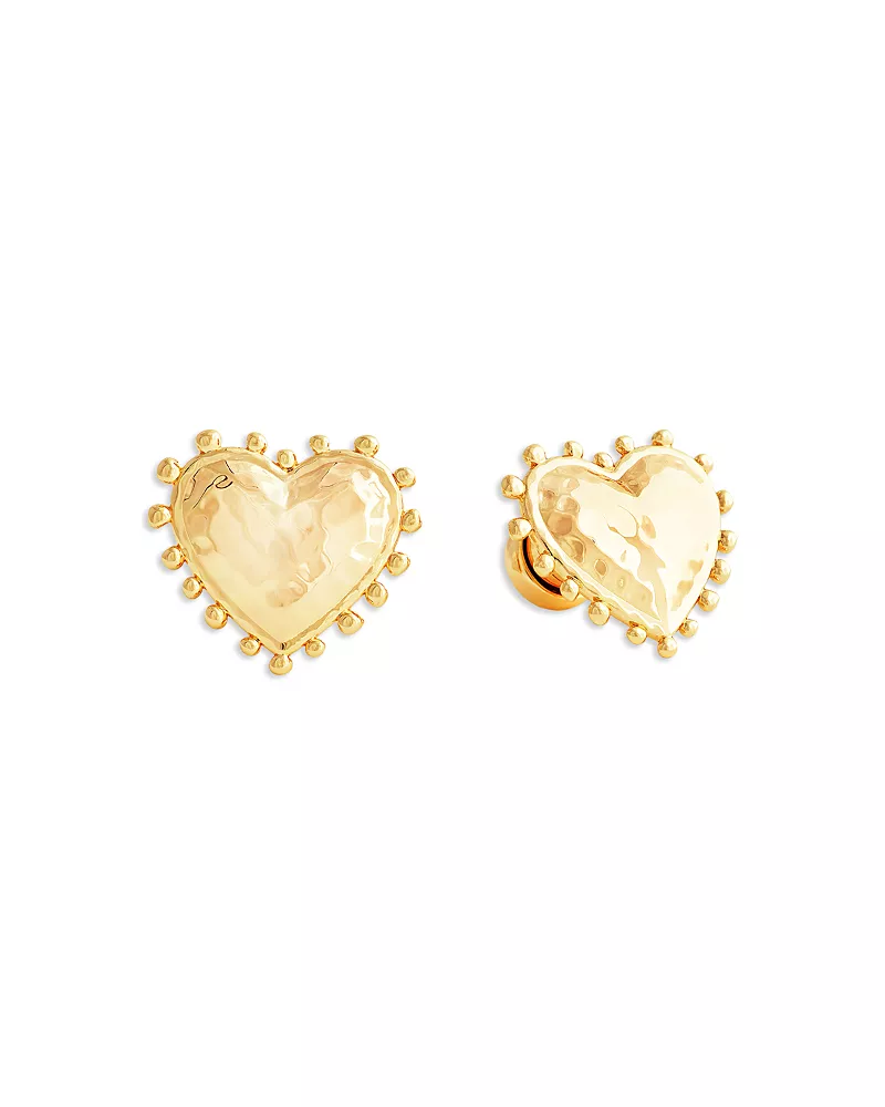 Anabel Aram Heart 18K Yellow Gold Plated Stud Earrings, 0.7L