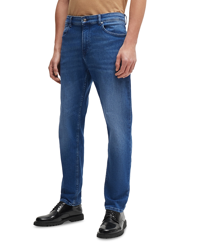 Hugo Boss Regular-fit Jeans In Blue Soft-touch Denim