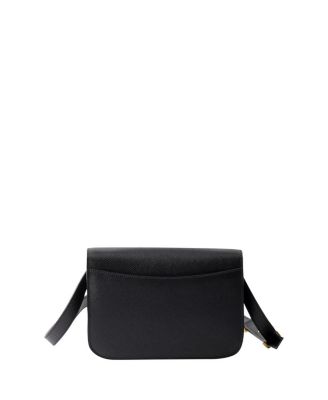 Saffiano Leather Flap Shoulder Bag