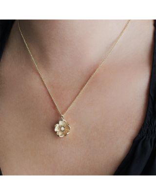 Wildflowers Pav&eacute; Flower Pendant Necklace, 16"-17"
