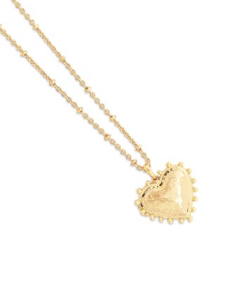 Large Heart Locket Pendant Necklace, 16"-17"