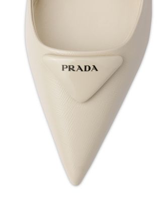 Women's Saffiano Patent Leather Slingback Pumps