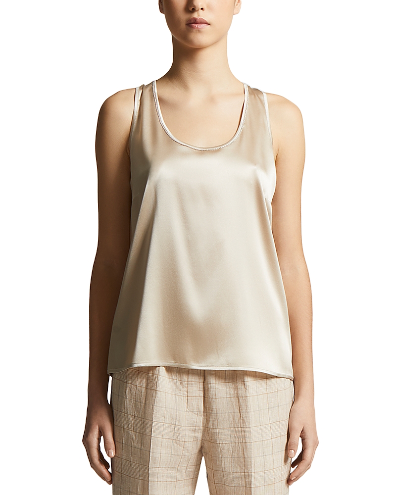Shop Peserico Silk Blend Scoop Neck Camisole
