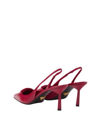 Women's Saffiano Patent Leather Slingback Pumps