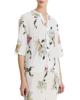 Pleated Wilted Peony Shirt