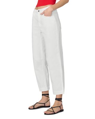The Wilder Relaxed Barrel Leg High Rise Jeans in White