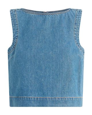 The Boat Neck Denim Top