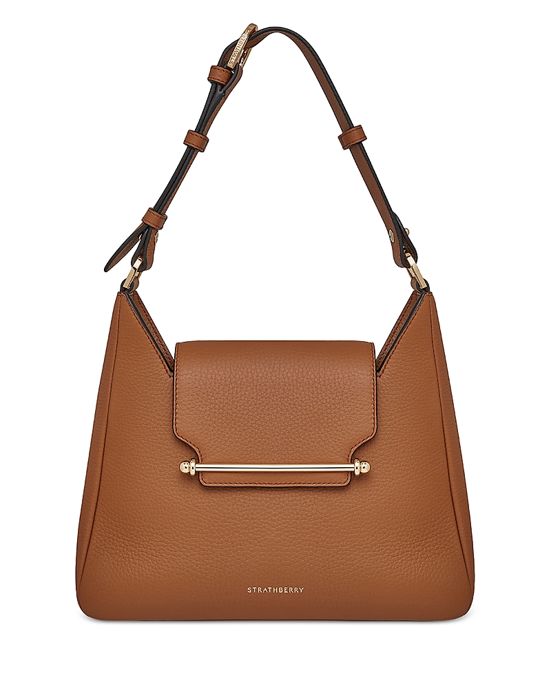 Strathberry Multrees Grain Leather Hobo Bag In Tan