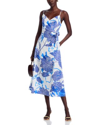 Norma Brushwork Floral Poplin Midi Dress