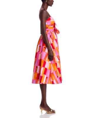 Natasha Sunset Tile Poplin Bow Dress