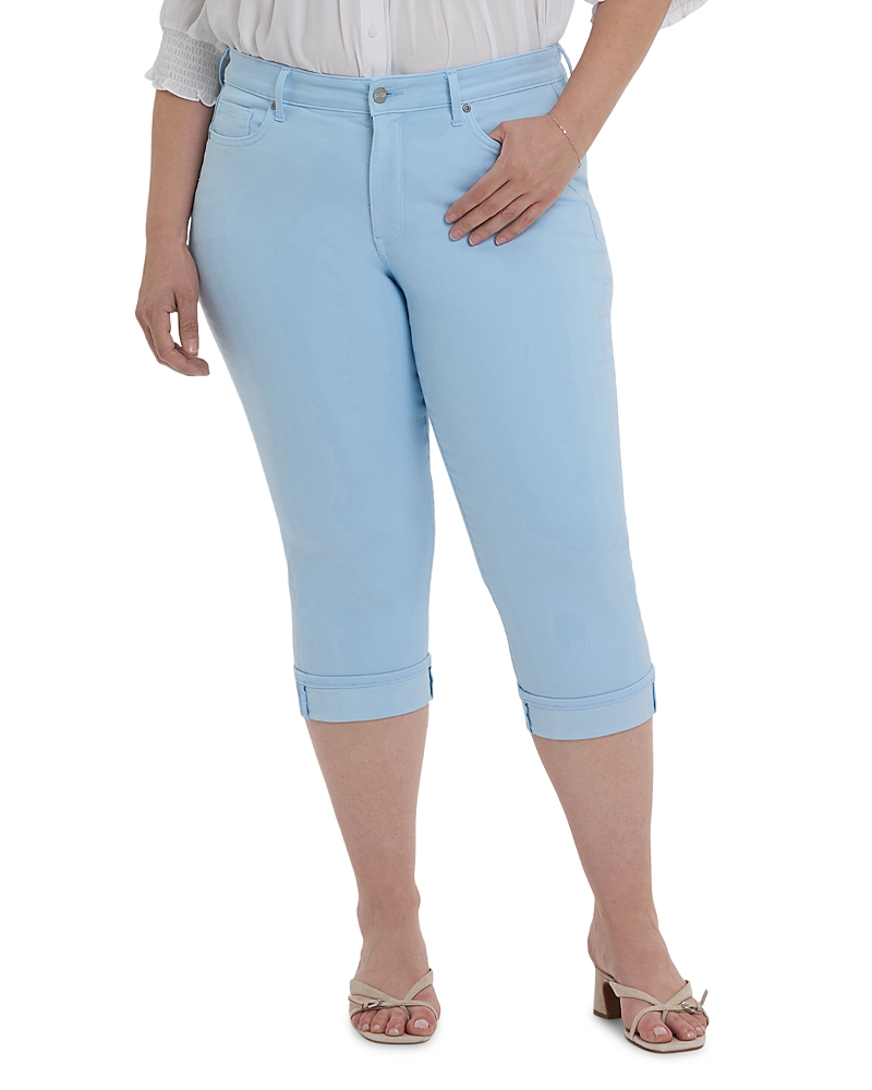NYDJ PLUS MARILYN HIGH RISE STRAIGHT CROPPED JEANS IN OPTIC WHITE
