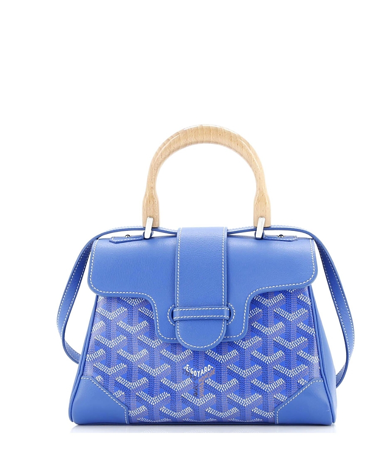 PRE-OWNED GOYARD PRE-OWNED GOYARD MINI SAIGON TOP HANDLE BAG COATED CANVAS WITH LEATHER