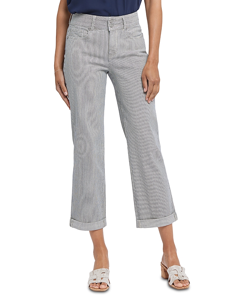 Nydj Bailey High Rise Cropped Straight Jeans In Luarca Stripe