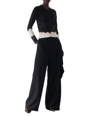 Burned Stripe Wool Cardigan 