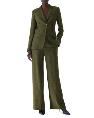 Crinkled Satin Single Breasted Blazer