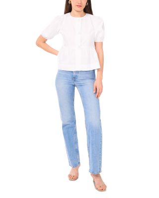 Pintuck Bodice Peplum Top