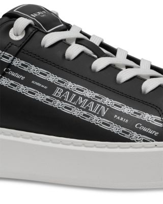 Men's B-Court Chain Logo Lace Up Sneakers