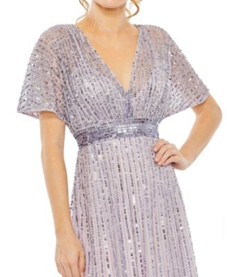 A Line Embellished Short Sleeve Dress