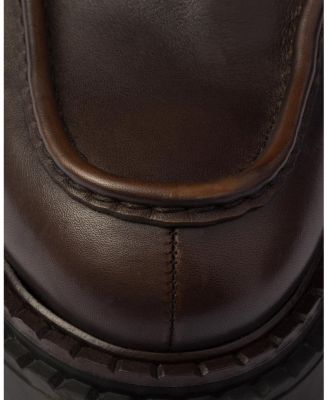 Men's Double Chocolate Leather Loafers