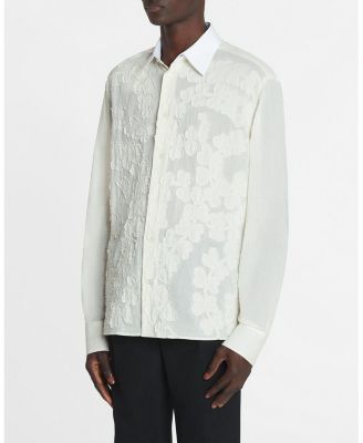  Cotton Voile Shirt with Cut-Outs