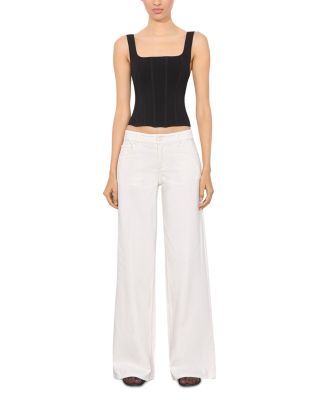 Low Rise Baggy Jeans in Off White