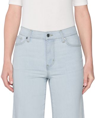 Le Slim Palazzo High Rise Wide Leg Jeans in Feather