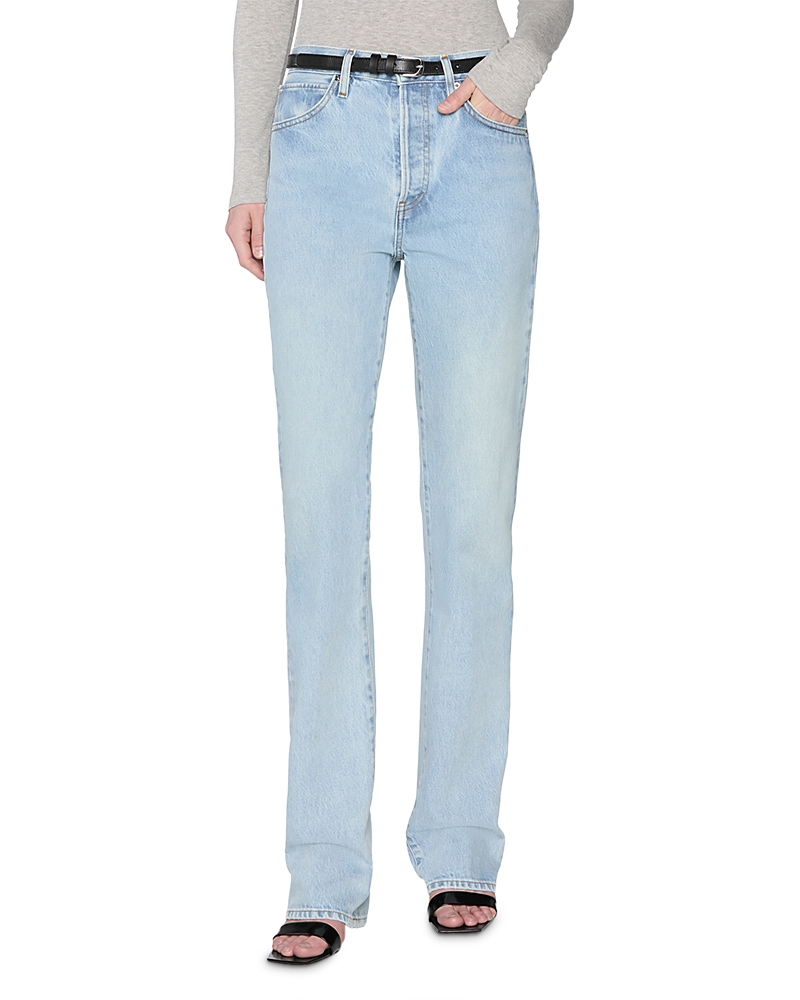 Frame The Vertical High Waist Relaxed Straight Leg Jeans In Blue