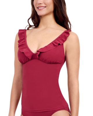 Tutti Frutti Ruffle Tankini  &amp; Shirred High Waist Bikini Bottom 