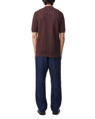 Gustav 6636 Regular Fit Short Sleeve Zip Front Sweater  