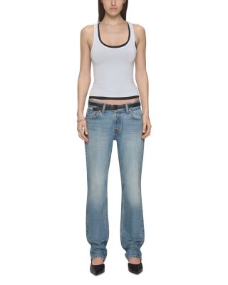 Low Slung Straight Leg Jeans in Luca