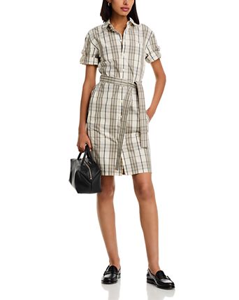 Check Cotton Shirt Dress